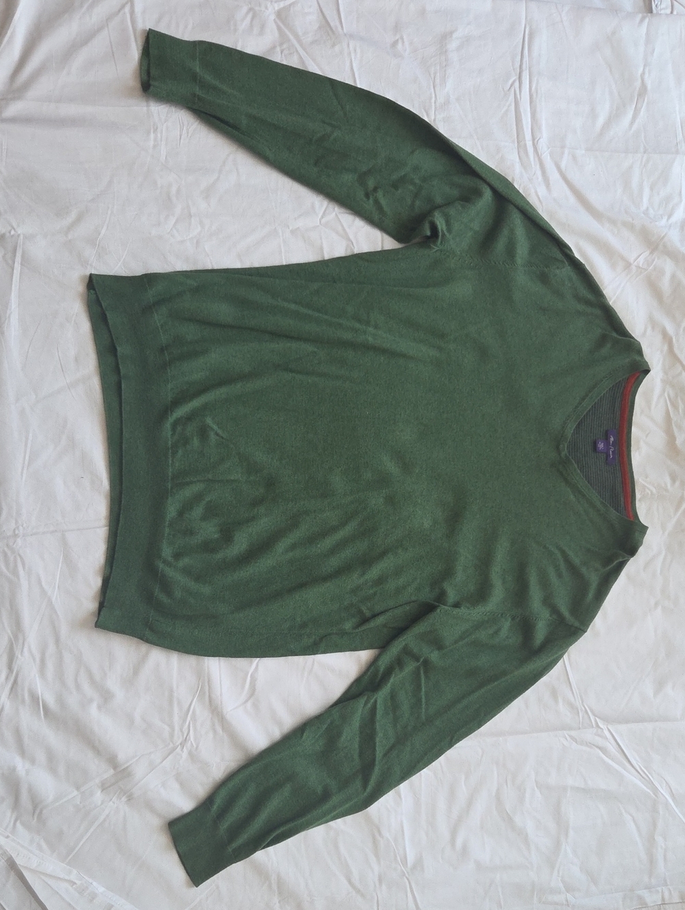 Alan Flusser Green V-Neck Sweater